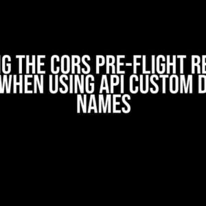 Solving the CORS Pre-Flight Request Issue When Using API Custom Domain Names