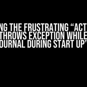 Solving the Frustrating “ActiveMQ Classic throws exception while reading JDBC journal during start up” Issue